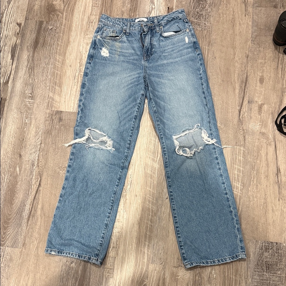 Women's forever 21 90s fit Straight-Leg Jeans - Light Blue